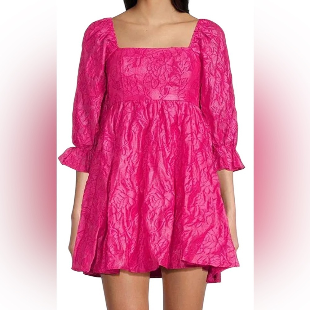 Allison & Kelly Vibrant Pink Floral Dress Size XL.  H15